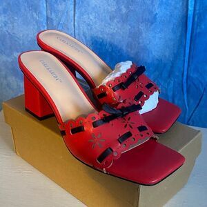 Call It Spring Scarlet Heeled Sandals, sz 7.5, SL3-1312s003